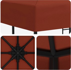vidaXL Κιόσκι 3 x 3 m Τερακότα Πολυεστέρας και Χάλυβας 190 gsm
