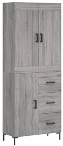 vidaXL Ντουλάπι Γκρι Sonoma 69,5 x 34 x 180 εκ. Επεξεργασμένο Ξύλο
