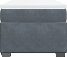 vidaXL Κρεβάτι Boxspring με Στρώμα Σκούρο Γκρι 90x200 εκ. Βελούδινο