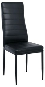 JETTA Καρέκλα Tραπεζαρίας - Κουζίνας, Μέταλλο Βαφή Μαύρο, Pvc Μαύρο, Full K/D - Συσκ.6 -  40x50x95cm