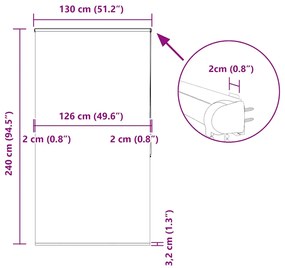 Κουρτίνα Μπάνιου Ρολό κασέτα 130x240εκ. Πλάτος υφάσματος 126εκ. - Πράσινο