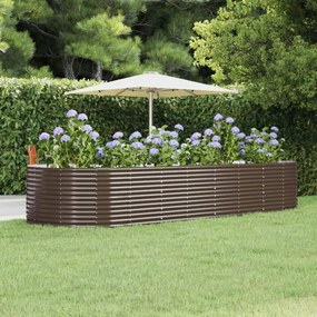 vidaXL Ζαρντινιέρα Καφέ 367x140x68 εκ. Ατσάλι με Ηλεκτρ. Βαφή Πούδρας