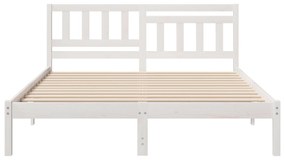 vidaXL Σκελετός Κρεβατιού Λευκό 140 x 200 cm Συμπαγές ξύλο πεύκου