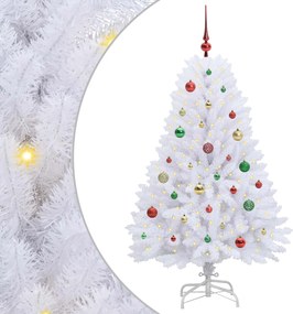 vidaXL Τεχνητό Χριστουγεννιάτικο Δέντρο με Άξονα με βάση Λευκό 150 cm