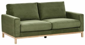 Καναπές Berwyn 2052, Πράσινο, 184x92x84cm, Πόδια: Ξύλο