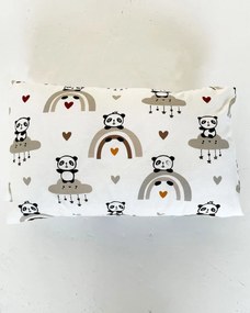 Βαμβακερή Βρεφική Μαξιλαροθήκη Sweet Panda 30x45cm 30x45cm Μπεζ