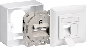 GOOBAY επιτοίχια πρίζα CAT 6 68244, 2x RJ45, 80x80mm, λευκή