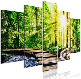 Πίνακας - Forest Footbridge (5 Parts) Wide 200x100