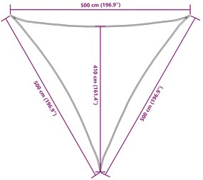 ΠΑΝΙ ΣΚΙΑΣΗΣ ΤΡΙΓΩΝΟ ΛΕΥΚΟ 5 X 5 X 5 Μ. ΑΠΟ ΎΦΑΣΜΑ OXFORD 135290