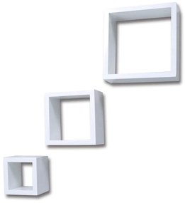Ράφια κύβοι Σετ 3 τεμαχίων Λευκοί - Λευκό