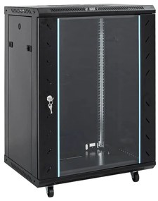 vidaXL Καμπίνα Δικτύου με Περιστ. Πόδια 15U 19" IP20 60x45x86 εκ.