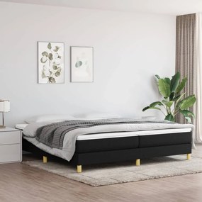 vidaXL Κρεβάτι Boxspring με Στρώμα Μαύρο 200x200 εκ. Υφασμάτινο