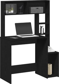 vidaXL Γραφείο με Ράφια Μαύρο 100x45x140 εκ. από Επεξεργασμένο Ξύλο