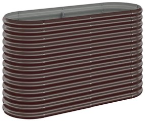 vidaXL Ζαρντινιέρα Καφέ 114x40x68 εκ. Γαλβανισμένος χάλυβας