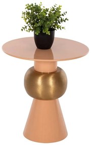 Τραπεζάκι Βοηθητικό Patna HM4235.08 Φ40,5x43cm Bordo-Gold Metal