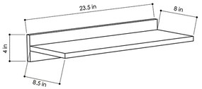 Ραφιέρα τοίχου Duz pakoworld χρώμα λευκό 60x22x10εκ - 119-000718