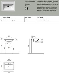 GSI Classic 8731 60x46 - Κρεμαστος Νιπτήρας Μπάνιου