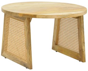 Τραπέζι Tamarind  ξύλο mango-φυσικό rattan σε φυσική απόχρωση Φ65x40εκ