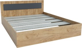 Κρεβάτι Viva Χρυσό Δρυς-Γραφίτης 160x200cm