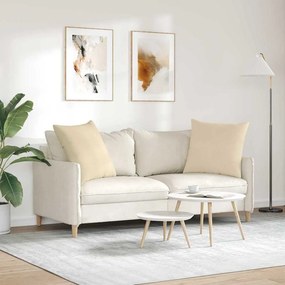 vidaXL Μαξιλάρι Καναπέ 2 pcs Κρεμ 80 x 80 cm ύφασμα