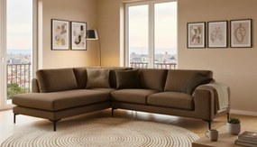 Γωνιακός καναπές Senso-Δεξιά-250φ 180β εκ.-Σοκολατί