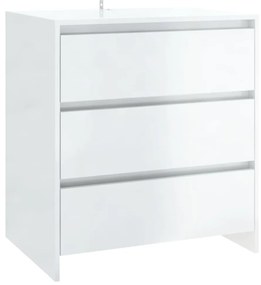 vidaXL Μπουφές Γυαλιστερό Λευκό 70x41x75 εκ. Επεξεργασμένο Ξύλο