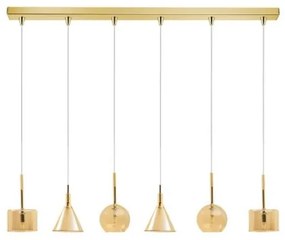 Κρεμαστό Φωτιστικό Ράγα 6xG9 Γυαλί Luma Lighting-114-01047-13BR-amber-Κεχριμπάρι 114-01047-13BR-amber
