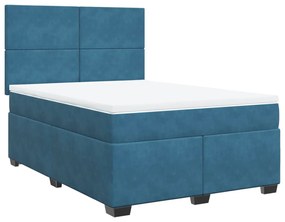 ΚΡΕΒΑΤΙ BOXSPRING ΜΕ ΣΤΡΩΜΑ ΜΠΛΕ 140X190 ΕΚ. ΒΕΛΟΥΔΙΝΟ 3293204