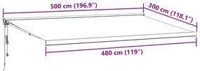 Τέντα Πτυσσόμενη Αυτόματη Μπορντό 500x300 εκ. - Κόκκινο