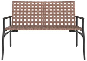 vidaXL Μαύρο Παγκάκι  113x79x75 εκ Πολυ Ράτταν