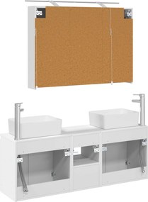 vidaXL Σετ Ντουλαπιών Μπάνιου 4 pcs Λευκό Επεξεργασμένο Ξύλο