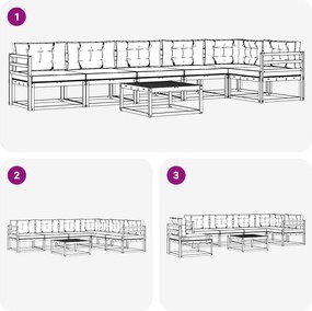 vidaXL Σειρά Καναπέ Εξωτερικού 7 pcs Λευκό και Κρεμ 79 x 79 x 37 εκ
