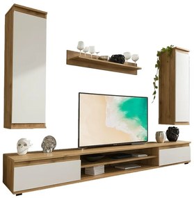 Σύνθετο σαλονιού Sandro καρυδί-λευκό 175x37x160εκ 175x37x160 εκ.