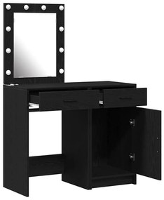 vidaXL Τραπέζι περιποίησης με συρτάρι 2 pcs Μαύρο 50 x 41 x 135 εκ