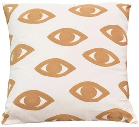 Μαξιλάρι Διακοσμητικό (Με Γέμιση) Eyes 302-000020 Natural-White Inart 60Χ60 60x60cm Cotton-Polyester