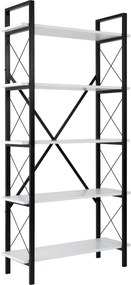 Βιβλιοθήκη Λευκό / Μαύρο ELYSIAN 90x33,5x180