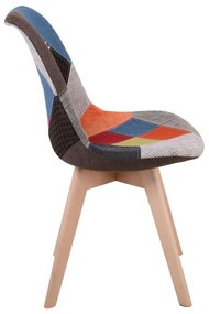 Καρέκλα MARTIN PP, Ύφασμα Patchwork (Ξύλινο πόδι) 49x57x82cm (Σετ 4 ΤΕΜ)