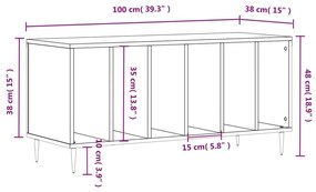 Έπιπλο Δίσκων Λευκό 100 x 38 x 48 εκ. από Επεξεργασμένο Ξύλο - Λευκό