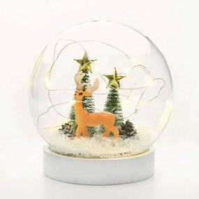 Χριστουγεννιάτικη Διακοσμητική Μπάλα Deer X07101131 Φ12cm Led Με Μπαταρία Multi Aca