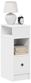 vidaXL Κομοδίνο με συρτάρι Λευκό 25x31x66 cm