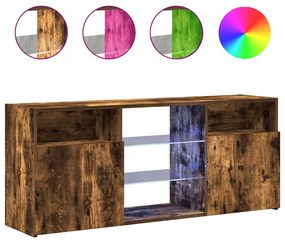 vidaXL Έπιπλο Τηλεόρασης με LED Καπνιστή Δρυς 120 x 30 x 50 εκ.