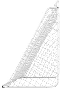 vidaXL Τέρμα Ποδοσφαίρου με Δίχτυ Λευκό 366 x 122 x 182 εκ. από Ατσάλι