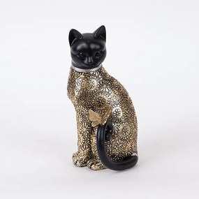 Διακοσμητική Γάτα 752-11628 10,5x9,5x19cm Black-Gold Estheti Home Polyresin