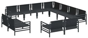 vidaXL Σετ Καναπέ Κήπου 11 pcs Ανθρακί Ατσάλι