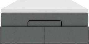 vidaXL Οθωμανικό κρεβάτι με στρώμα Σκούρο γκρι 120x200cm ύφασμα