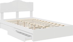 vidaXL Κρεβάτι Αποθήκης Λευκό 120 x 190 cm Επεξεργασμένο ξύλο