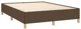 vidaXL Κρεβάτι Boxspring με Στρώμα Σκούρο Καφέ 140x200 εκ Υφασμάτινο