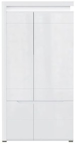 Ντουλάπα Orlando K107, Γυαλιστερό λευκό, Άσπρο, 196x100x55cm, Πόρτες ντουλάπας: Με μεντεσέδες, Αριθμός ραφιών: 4, Αριθμός ραφιών: 4 | Epipla1.gr