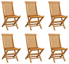 vidaXL Καρέκλες Εξωτερικού Χώρου Πτυσσόμενες 6 τεμ. Μασίφ Ξύλο Teak