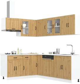 vidaXL Σετ Ντουλάπια Κουζίνας 11 τεμ. Lucca Αρτισιανή Δρυς Επεξ. Ξύλο